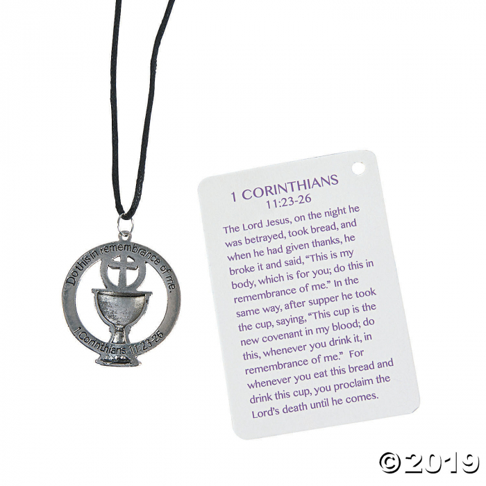First Communion Necklaces with Card (Per Dozen)