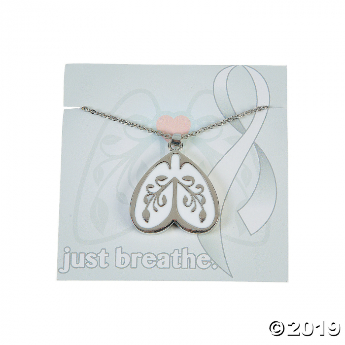 Lung Cancer Awareness Necklaces with Card (Per Dozen)