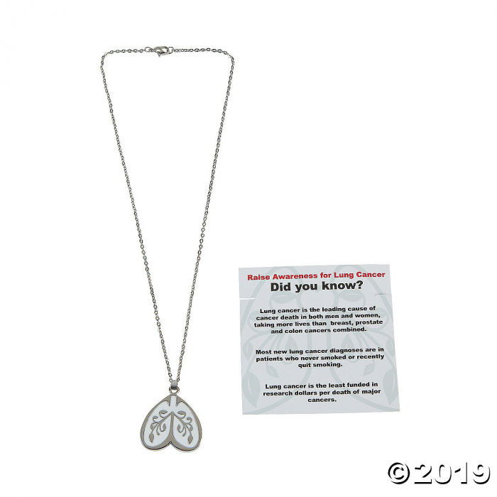Lung Cancer Awareness Necklaces with Card (Per Dozen)