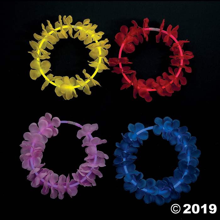 Glow Flower Lei Necklaces - 12 Pc. (Per Dozen)