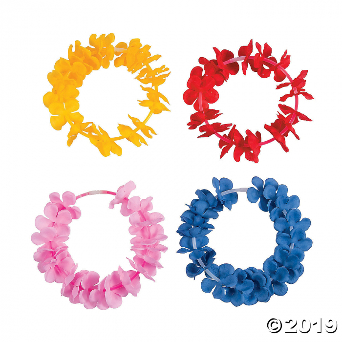 Glow Flower Lei Necklaces - 12 Pc. (Per Dozen)