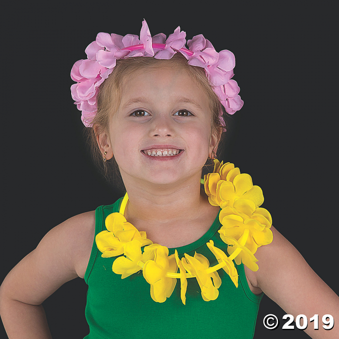 Glow Flower Lei Necklaces - 12 Pc. (Per Dozen)
