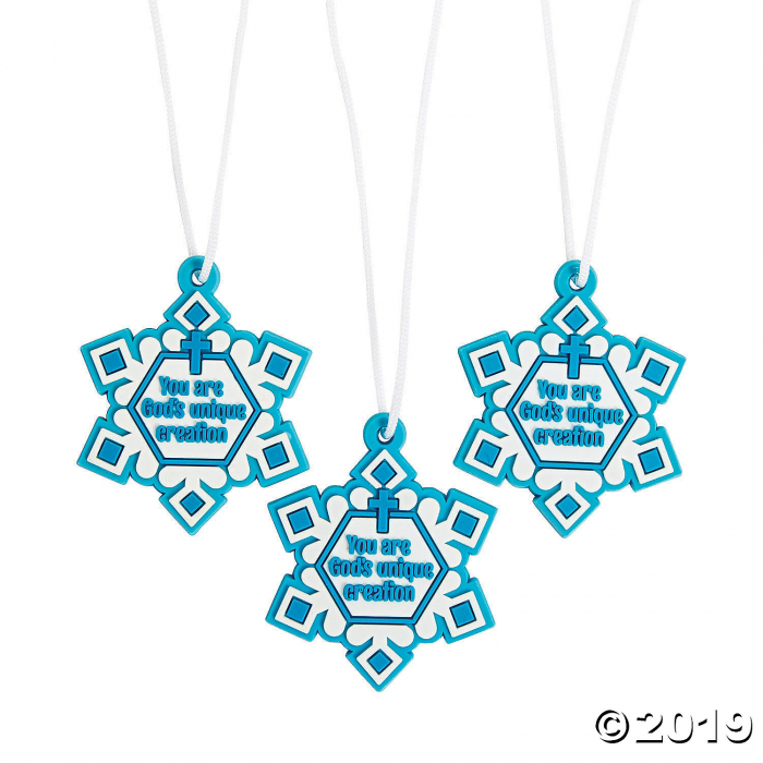 Religious Believe Snowflake Necklaces (Per Dozen)