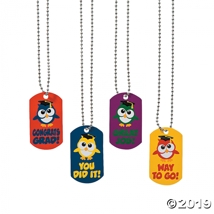 Elementary Graduation Dog Tag Necklaces (Per Dozen)