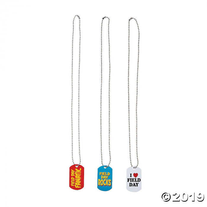 Field Day Dog Tag Necklaces (Per Dozen)