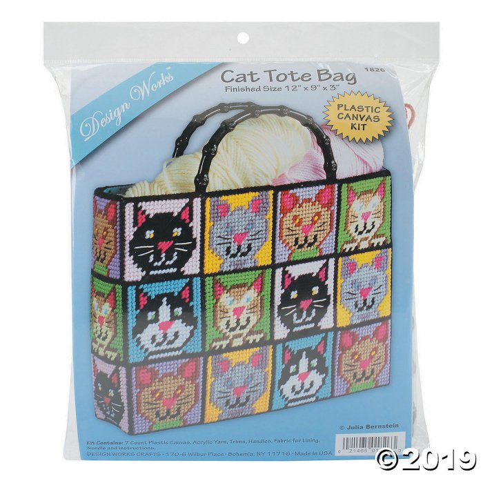 Plastic Canvas Tote Bag Kit -Cat (1 Piece(s))