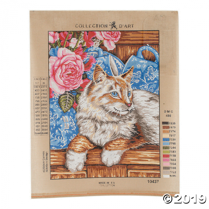 Printed Tapestry Canvas -Cat On Shelf (1 Piece(s)) Printed Tapestry Canvas -Cat On Shelf (1 Piece(s))