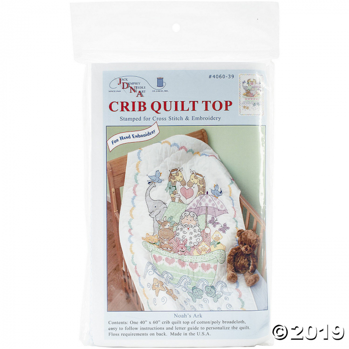 Stamped White Quilt Crib Top Noah's Ark (1 Set(s))