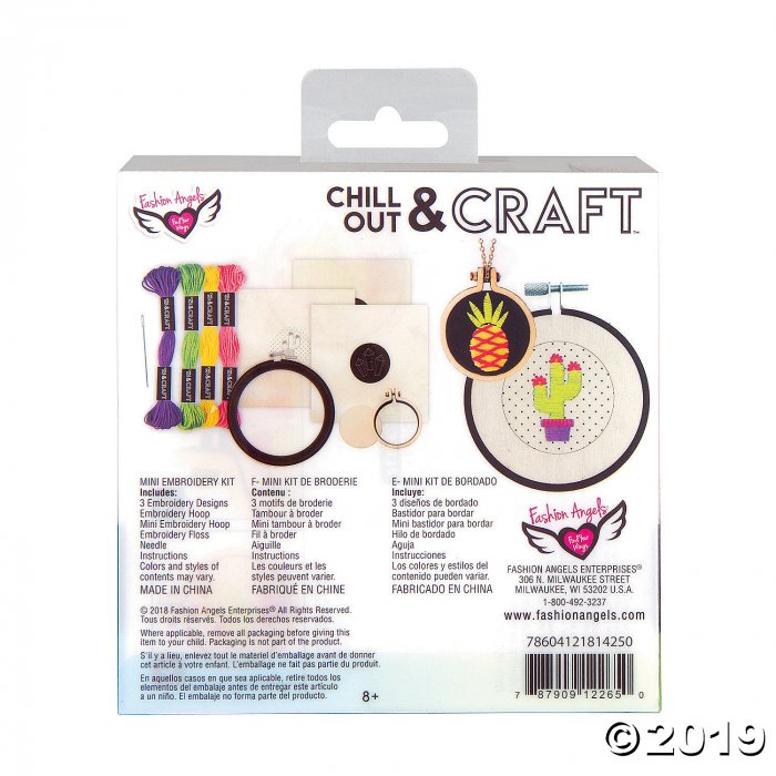 Fashion Angels® Chill Out & Craft Mini Embroidery Kit (Makes 1)