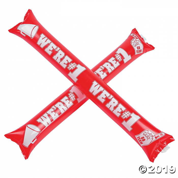 Inflatable Red Team Spirit Boom Sticks (24 Piece(s))