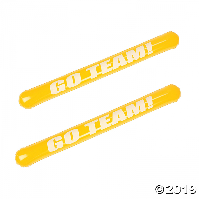 Inflatable Yellow Go Team Noisemaker Sticks (Per Dozen)
