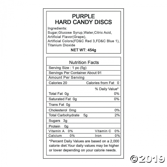 Purple Hard Candy Discs (86 Piece(s))
