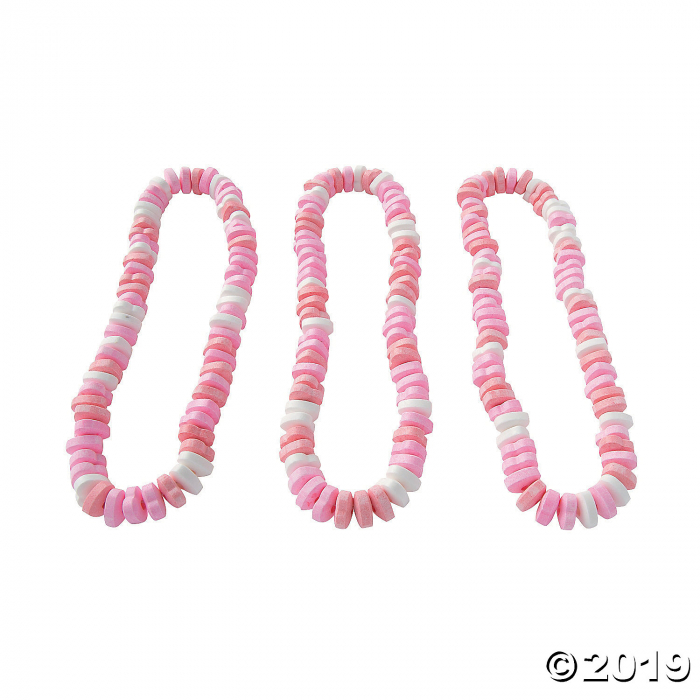 Stretchable Heart-Shaped Valentine Hard Candy Necklaces (24 Piece(s))