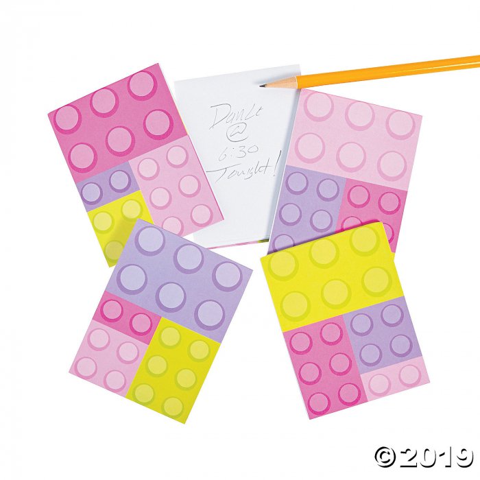 Pastel Color Brick Party Notepads (24 Piece(s))