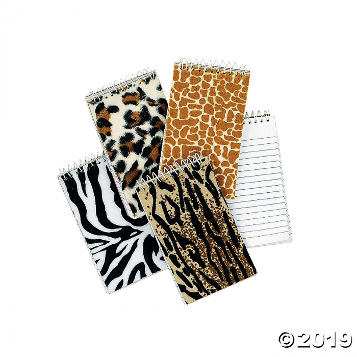 Plush Animal Print Spiral Notepads (Per Dozen)