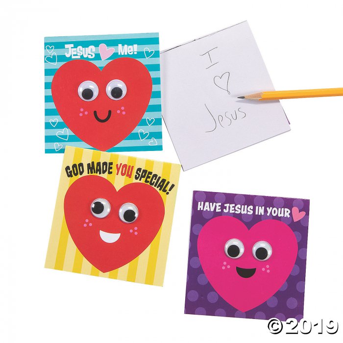 Religious Hearts Googly Eyes Notepads (24 Piece(s))