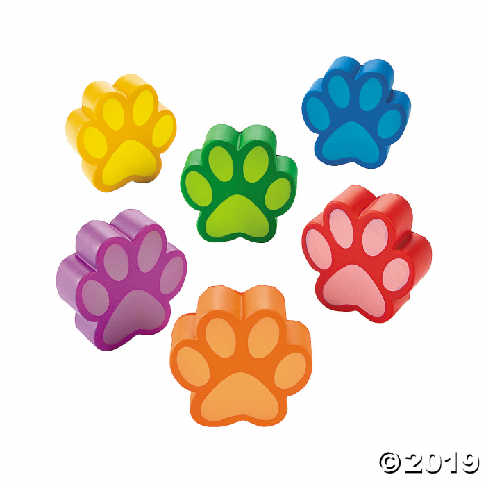 Paw Print Stress Toys (Per Dozen)