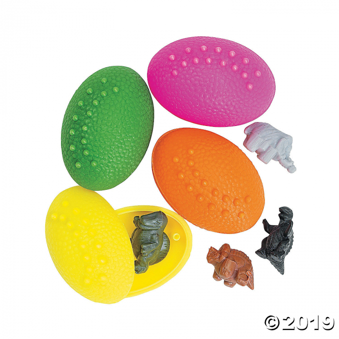 Dinosaur-Filled Plastic Easter Eggs - 72 pc.