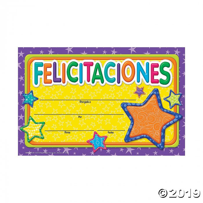 Spanish Congratulations Recognition Awards (36 Piece(s))