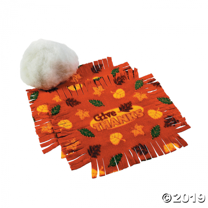 Fleece Give Thanks Tied Pillow Craft Kit (Makes 6)