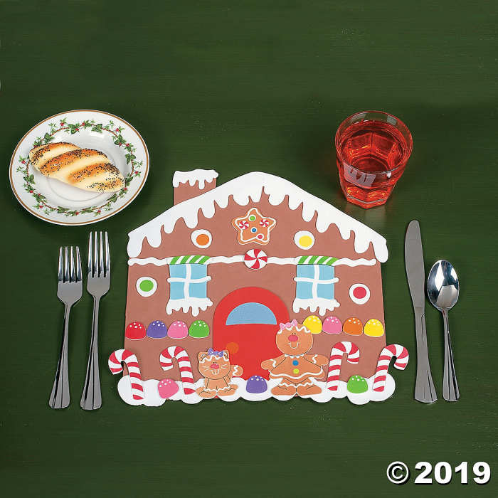 DIY Foam Gingerbread House Placemats (Makes 12)