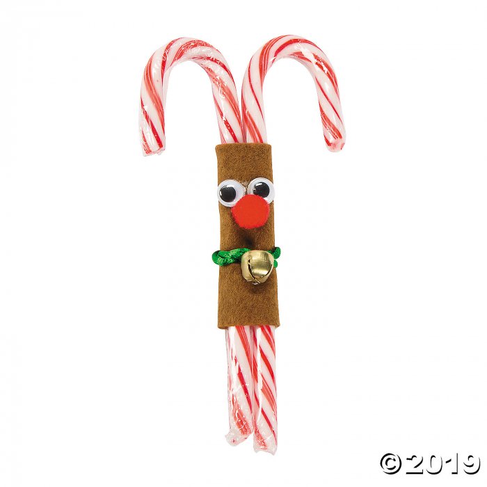 Double Candy Cane Reindeer Craft Kit (Makes 12)
