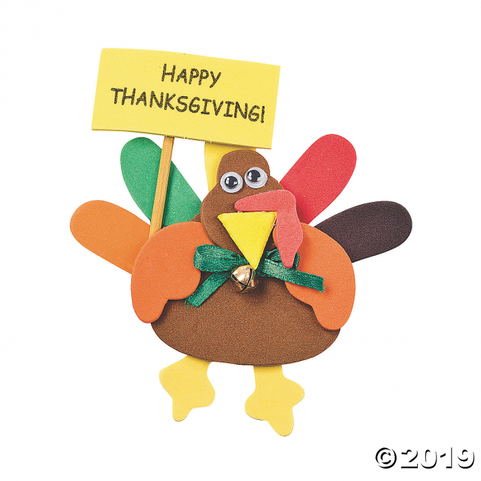 Foam Turkey Magnet Craft Kit (Makes 12)