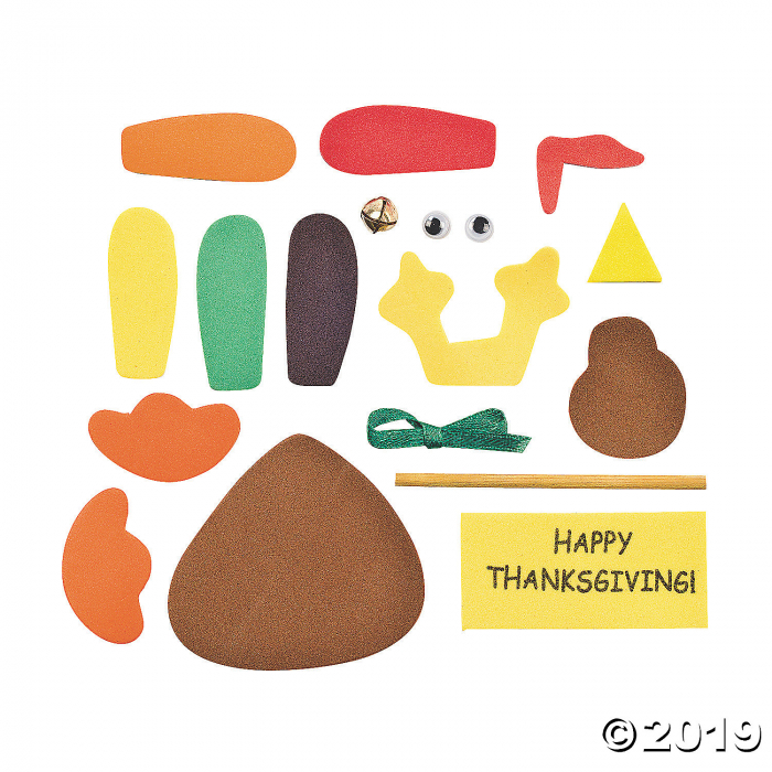 Foam Turkey Magnet Craft Kit (Makes 12)