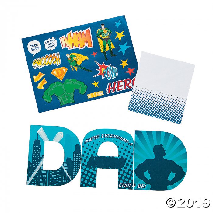 Super Dad Father's Day Sticker Cards (Per Dozen)