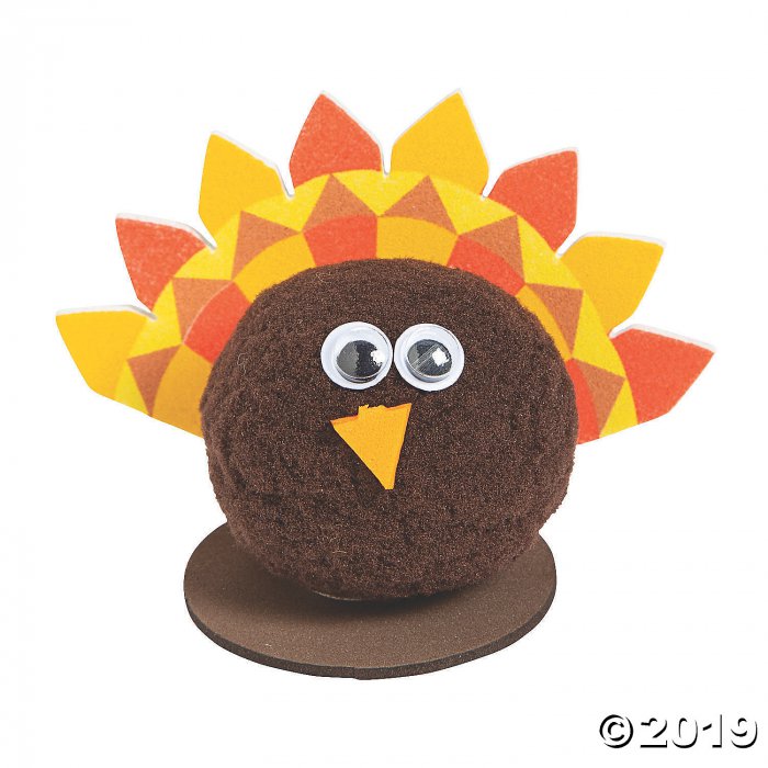 Thanksgiving Turkey Pom-Pom Craft Kit (Makes 12)