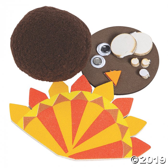 Thanksgiving Turkey Pom-Pom Craft Kit (Makes 12)