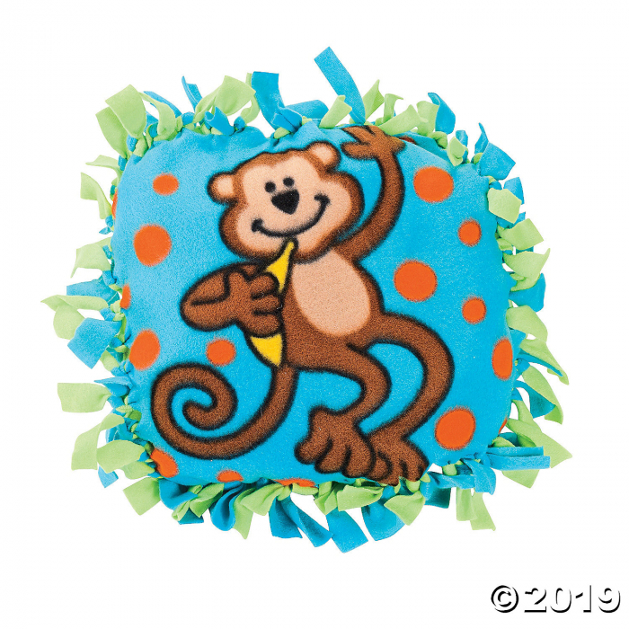 Fleece Monkey Tied Pillow Craft Kit (Makes 6)