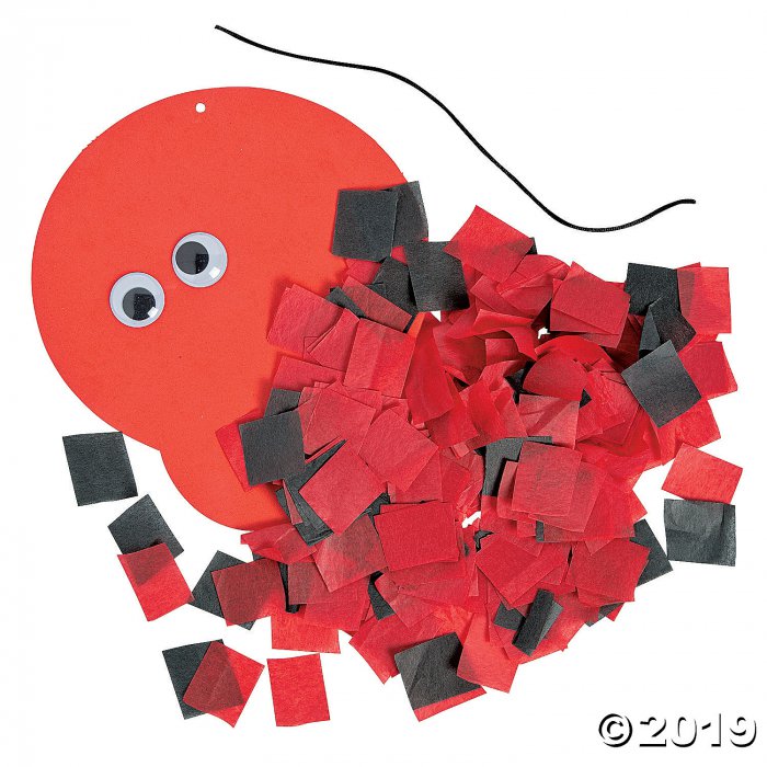 Crinkle Tissue Paper Ladybug Craft Kit (Makes 12)