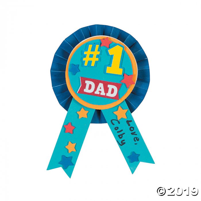 #1 Dad Award Ribbon Craft Kit (Makes 12)