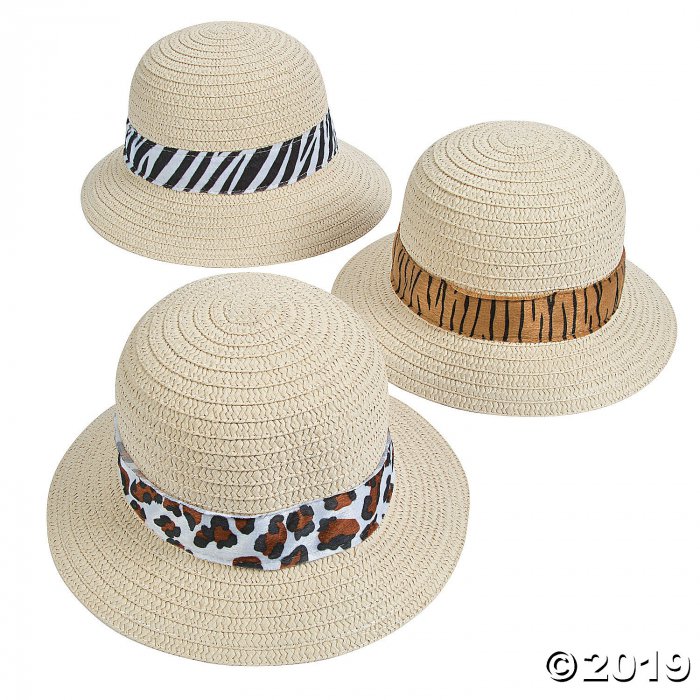 Adult's Pith Helmets with Animal Print Band (Per Dozen)