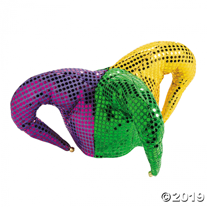 Mardi Gras Sequin Jester Hat