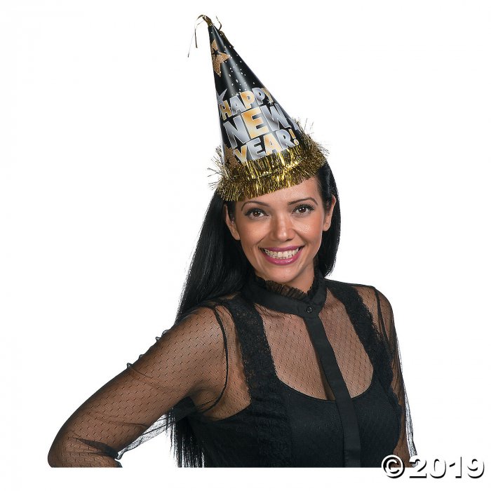 Happy New Year Cone Hats (Per Dozen)