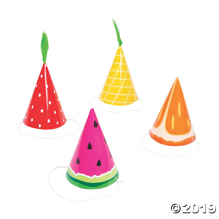 Tutti Frutti Cone Party Hats (Per Dozen)