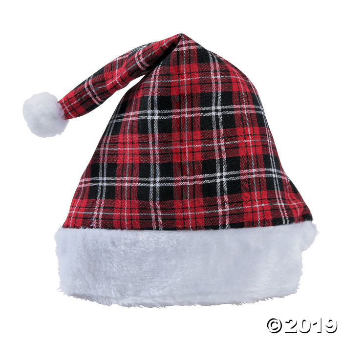 Christmas Plaid Santa Hat (1 Piece(s)) | GlowUniverse.com