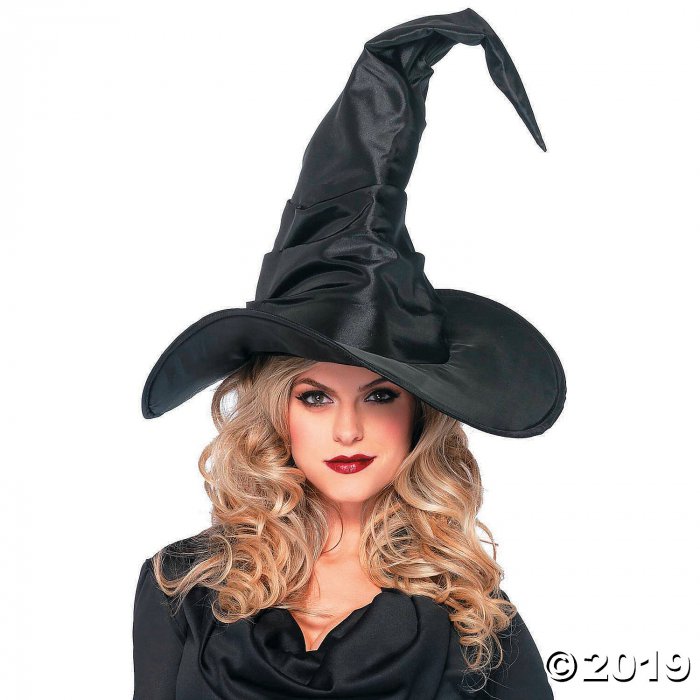 Adult's Large Black Ruched Witch Hat (1 Piece(s))