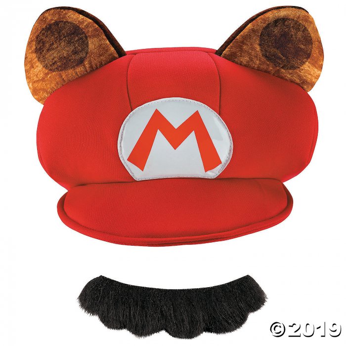 Adult's Super Mario Raccoon Hat & Mustache (1 Piece(s))