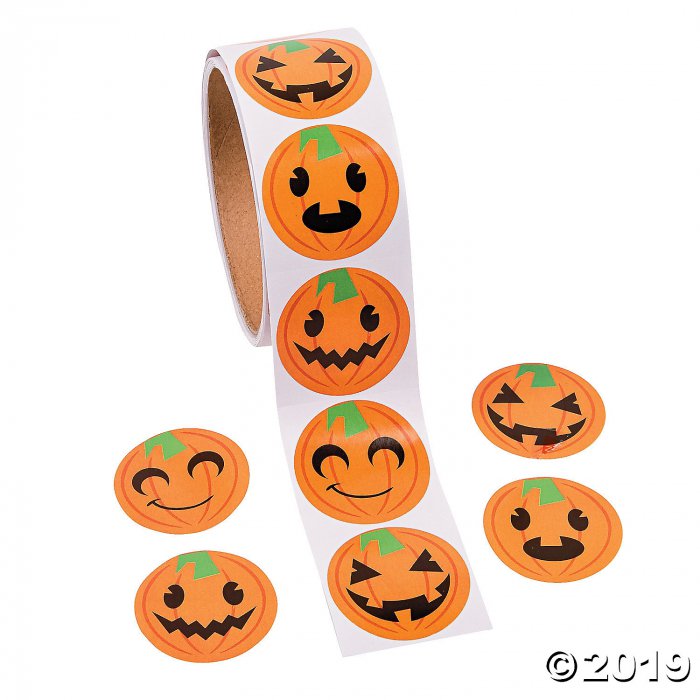 Jack-O-Lantern Face Stickers (1 Roll(s))