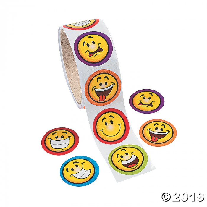 Goofy Smile Face Sticker Rolls (1 Roll(s))