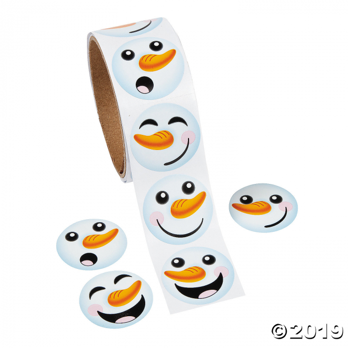 Snowman Face Roll of Stickers (1 Roll(s))