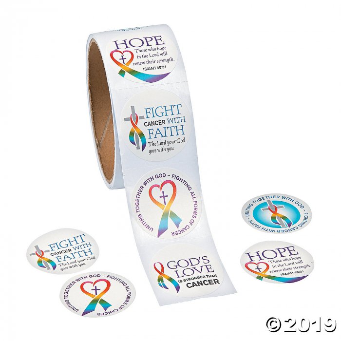 Cancer Awareness Faith Stickers (1 Roll(s))