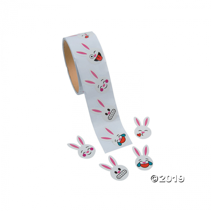Emoji Bunny Face Stickers (1 Roll(s))