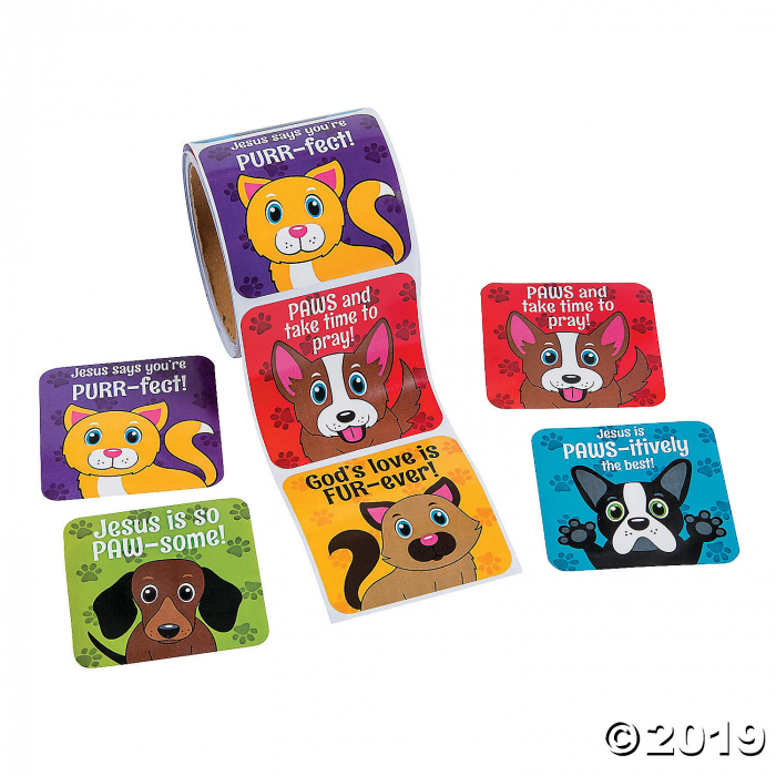 Large Religious Pet Stickers Roll (1 Roll(s))