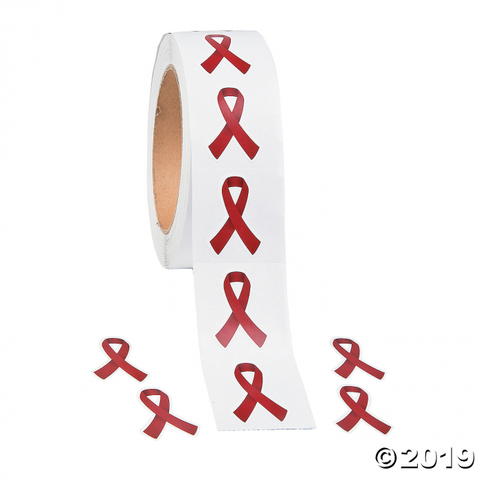 Burgundy Awareness Ribbon Stickers (1 Roll(s))