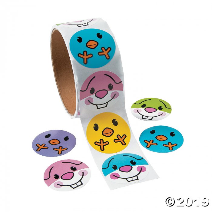 Chick & Bunny Face Stickers (1 Roll(s))