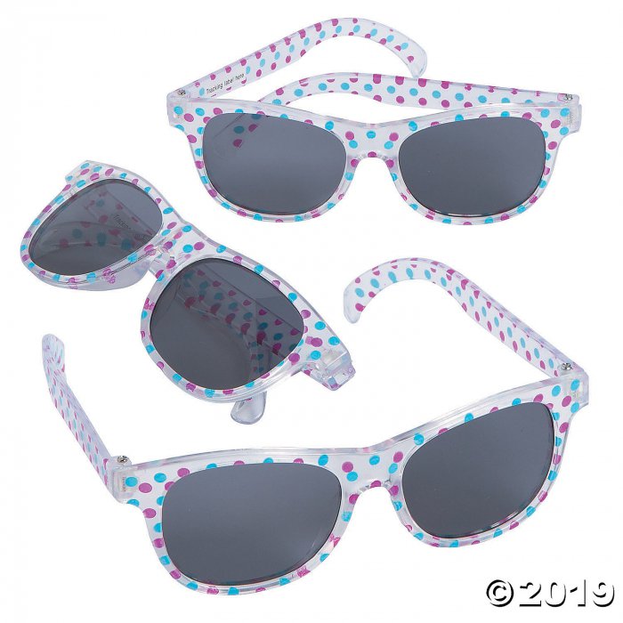 Kids' Clear Sunglasses with Polka Dots - 12 Pc. (Per Dozen)